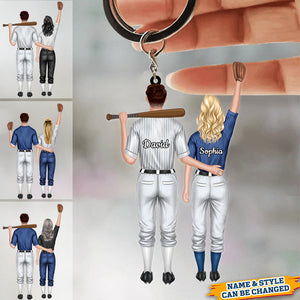 Personalized Baseball Couple Keychain Together Is My Favorite Place To Be