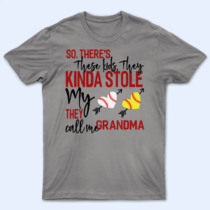 These Kids Kinda Stole My Heart - Personalized Custom T Shirt - Gift for Grandma/Nana/Mimi, Mom, Wife, Grandparent