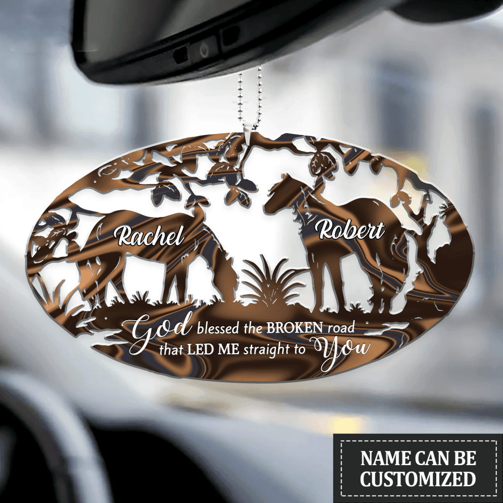 Horse Farm God Blessed Couple Personalized Ornament