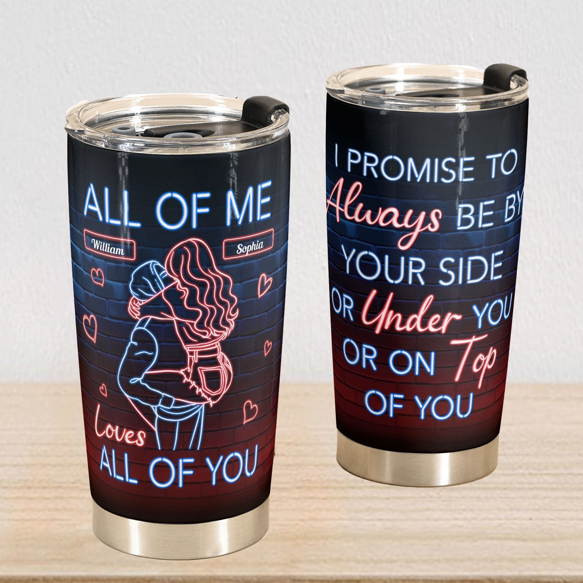I Promise To Always Be By Your Side - Personalized Tumbler Cup