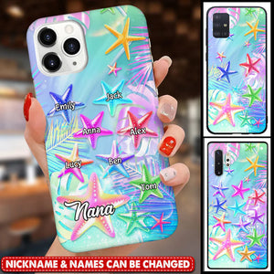 Summer Vibe Beach Colorful Starfish Grandma Auntie Mom Kids Personalized Phone Case