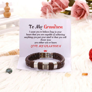 To My Grandson - I LOVE YOU- Nylon Rope Bracelet