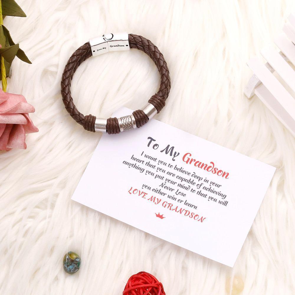 To My Grandson - I LOVE YOU- Nylon Rope Bracelet