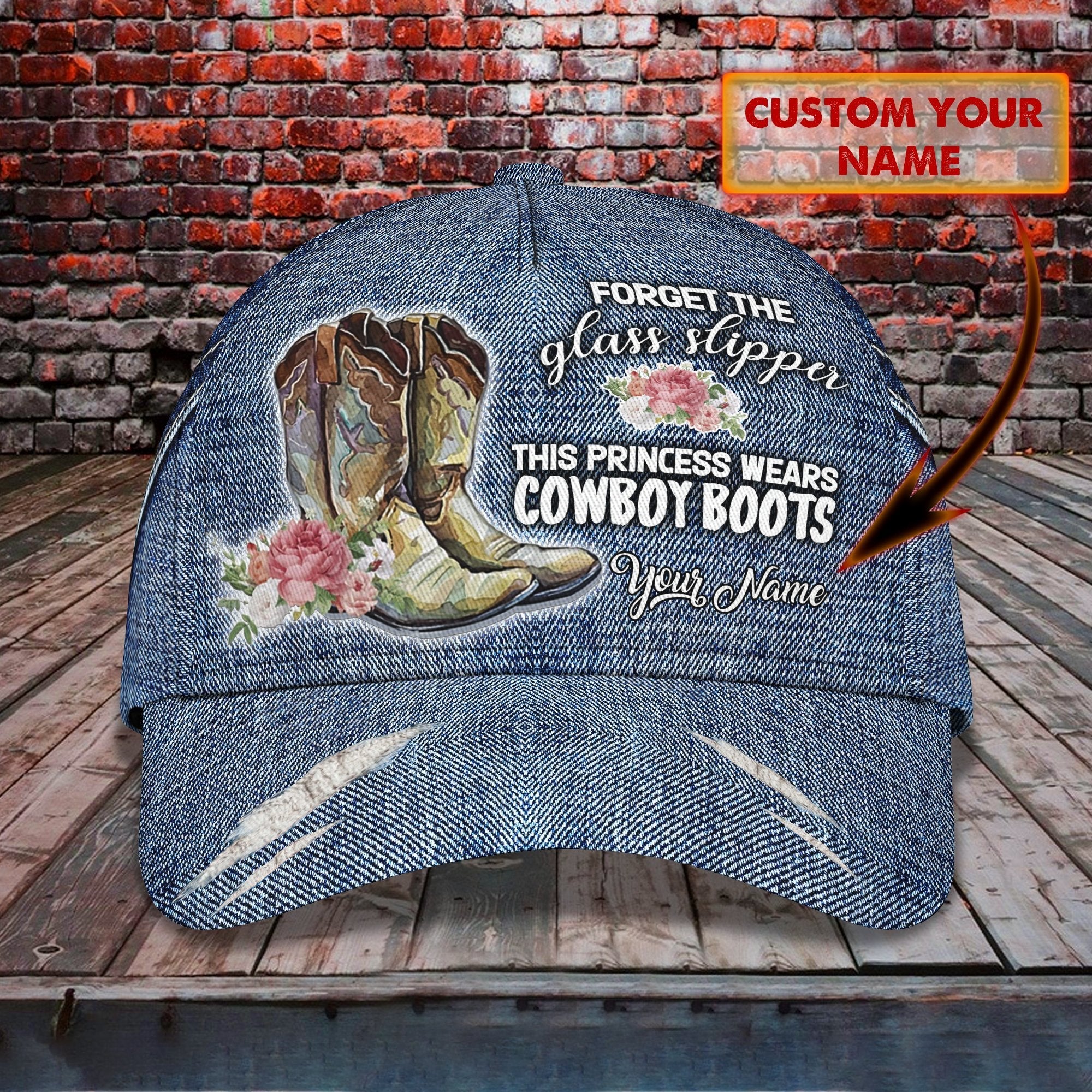 This Princess Wears Cowboy Boots - Personalized Name Cap