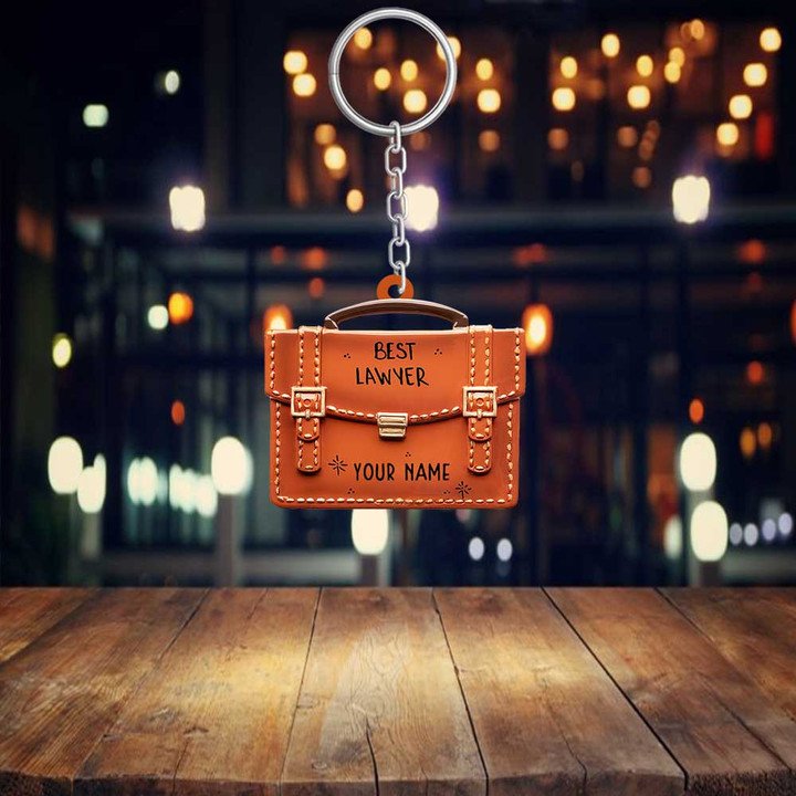 Personalized Flat Acrylic Keychain for Lawyer-Judge-Future Attorney Briefcase
