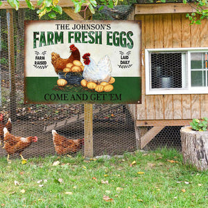 Personalized Chicken Farm Raised Laid Daily Customized Classic Metal Signs