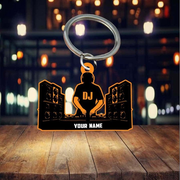 Dj Key Chain Personalized DJ Deejay Acrylic Flat Keychain - helloxe