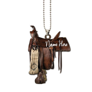Personalized Horse Lover Saddle Cowboy Car Hanging Ornament
