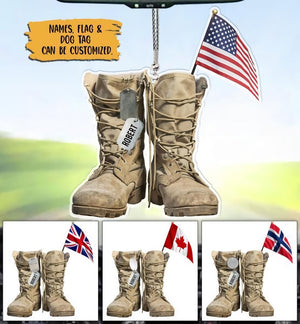Military Boots - Personalized Flat Car Ornament 10