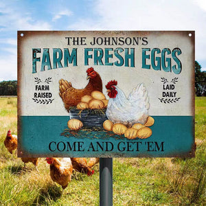 Personalized Chicken Farm Raised Laid Daily Customized Classic Metal Signs