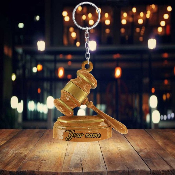 Personalized Flat Acrylic Keychain for Lawyer-Judge-Future Attorney Briefcase