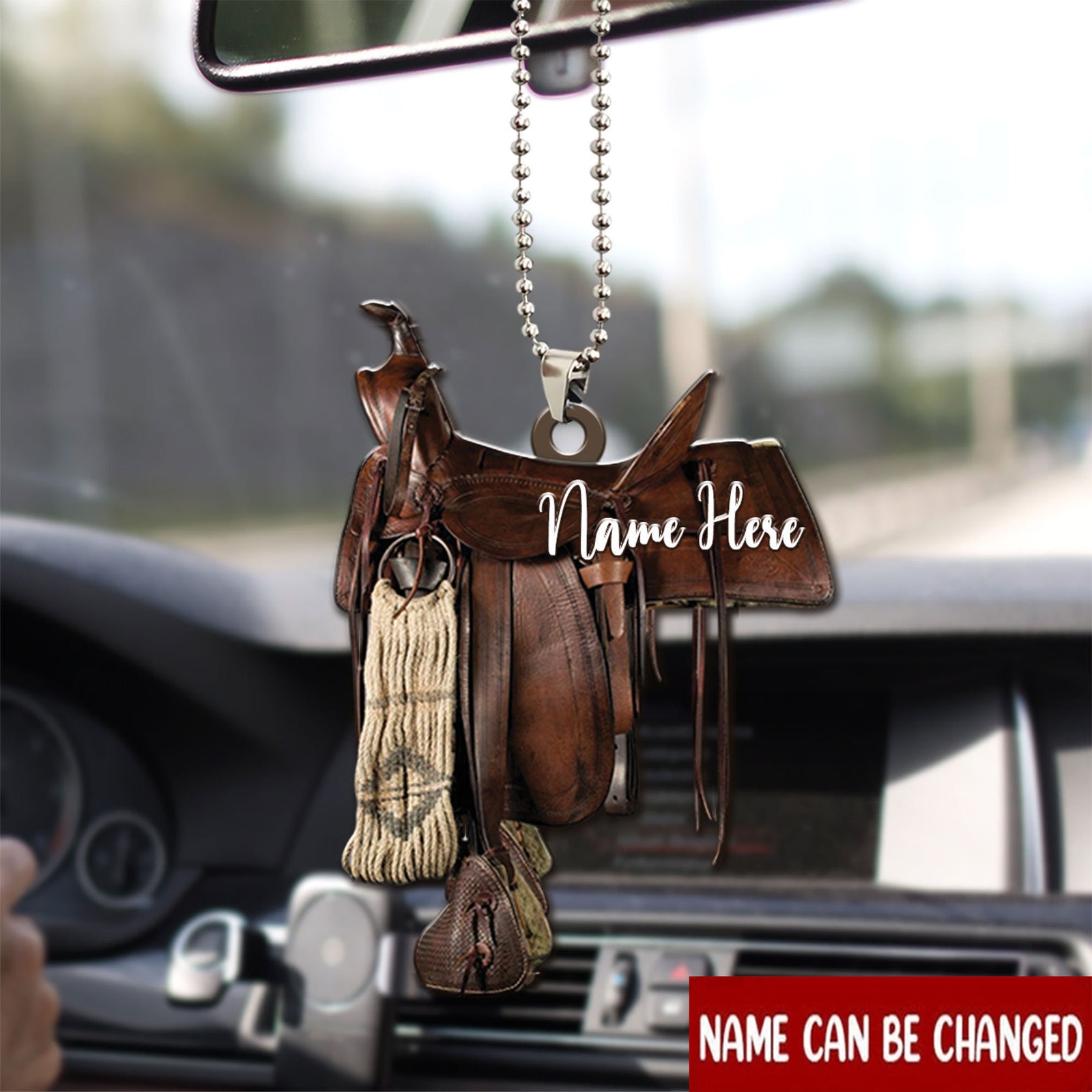 Personalized Horse Lover Saddle Cowboy Car Hanging Ornament