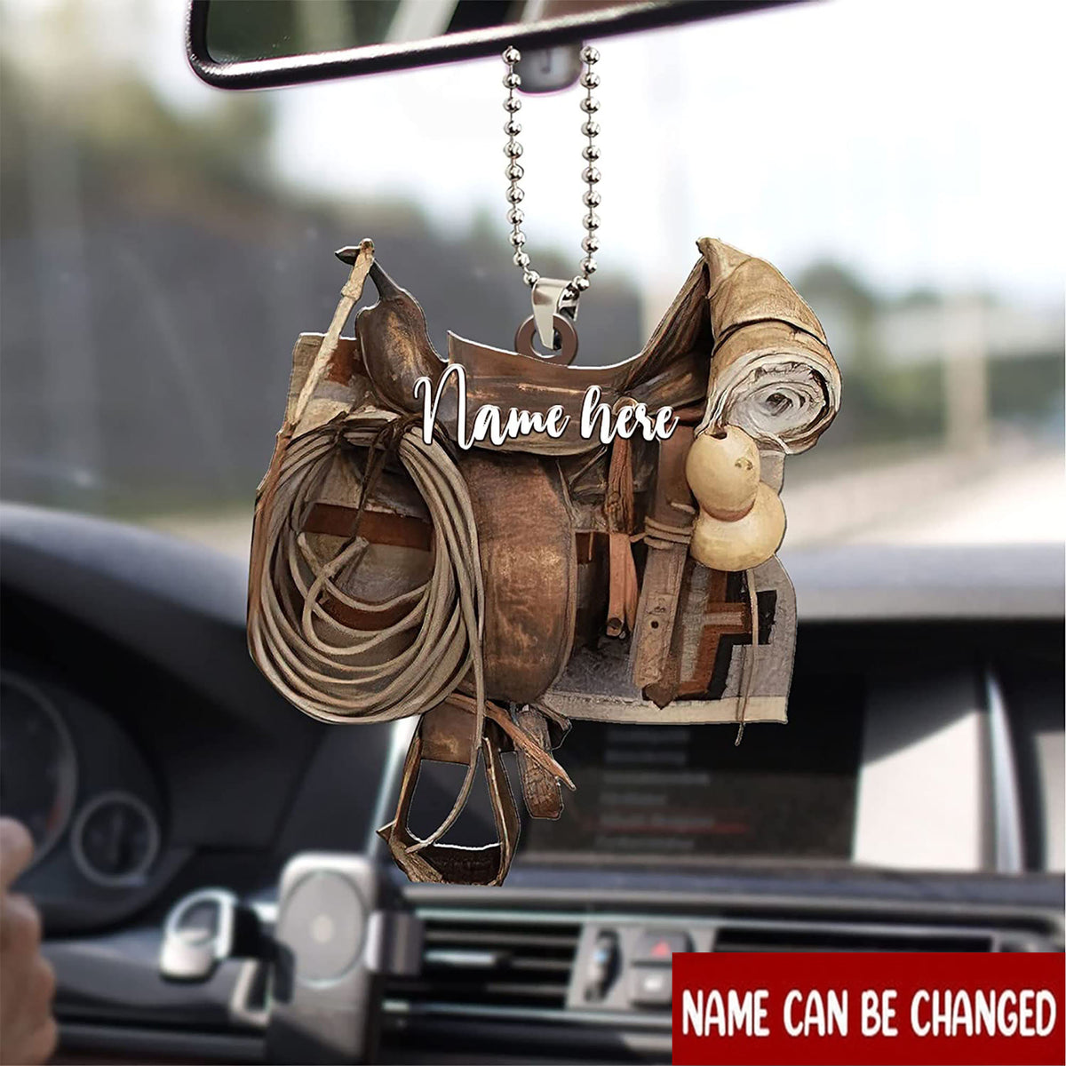 Personalized Horse Lover Saddle Cowboy Hanging Ornament