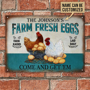 Personalized Chicken Farm Raised Laid Daily Customized Classic Metal Signs