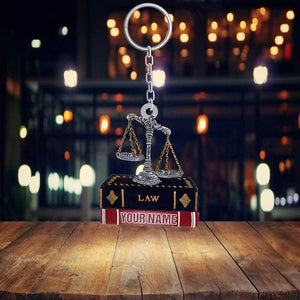 Personalized Flat Acrylic Keychain for Lawyer-Judge-Future Attorney Briefcase