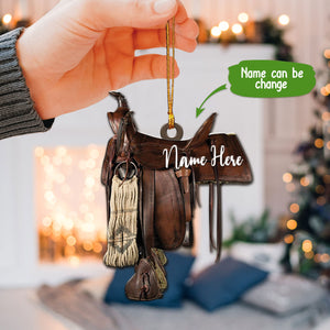 Personalized Horse Lover Saddle Cowboy Car Hanging Ornament