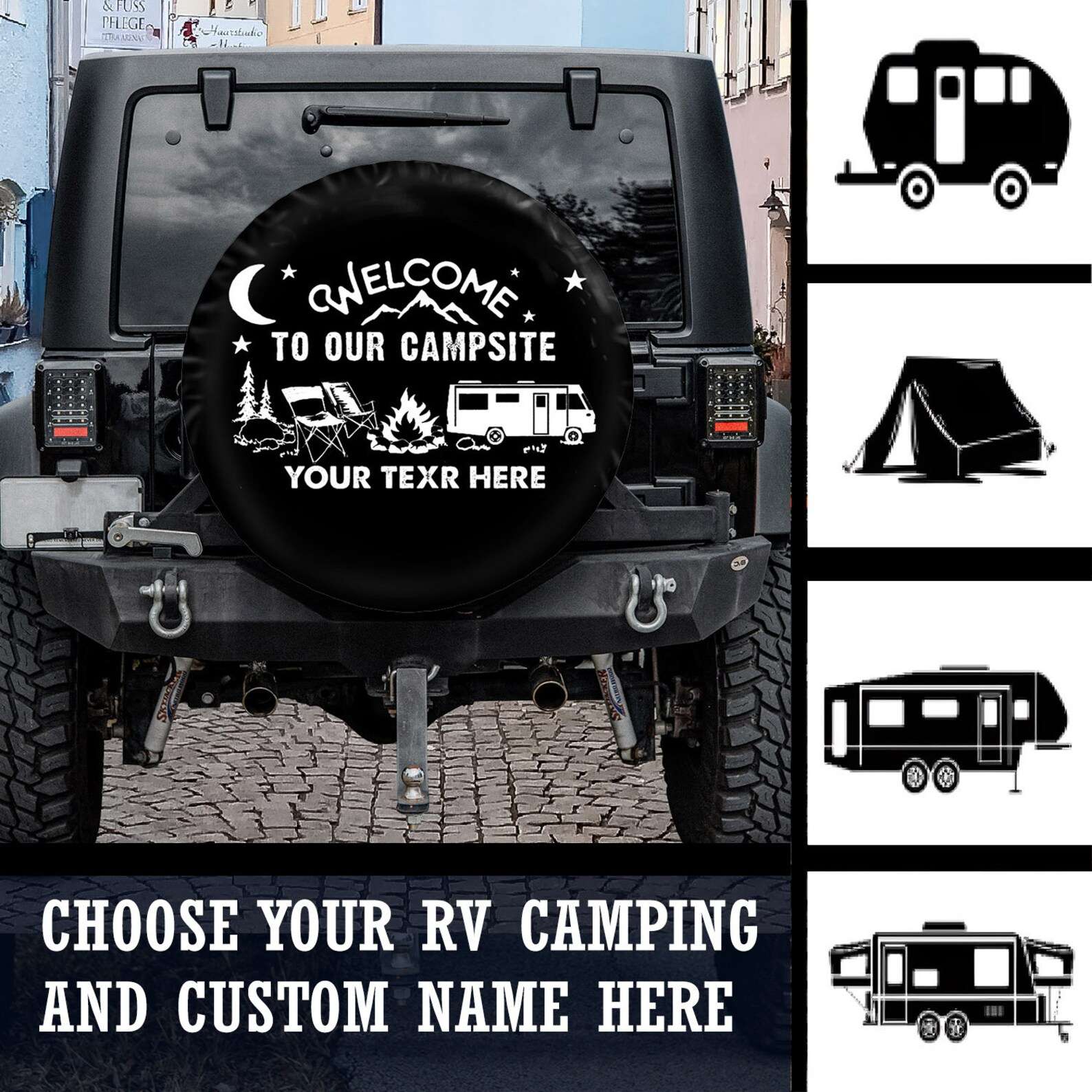Welcome To Our Campsite Personalized Tire Cover