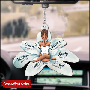 White Lily Flowers Chosen Precious Forgiven Lovely Personalized Car Ornament