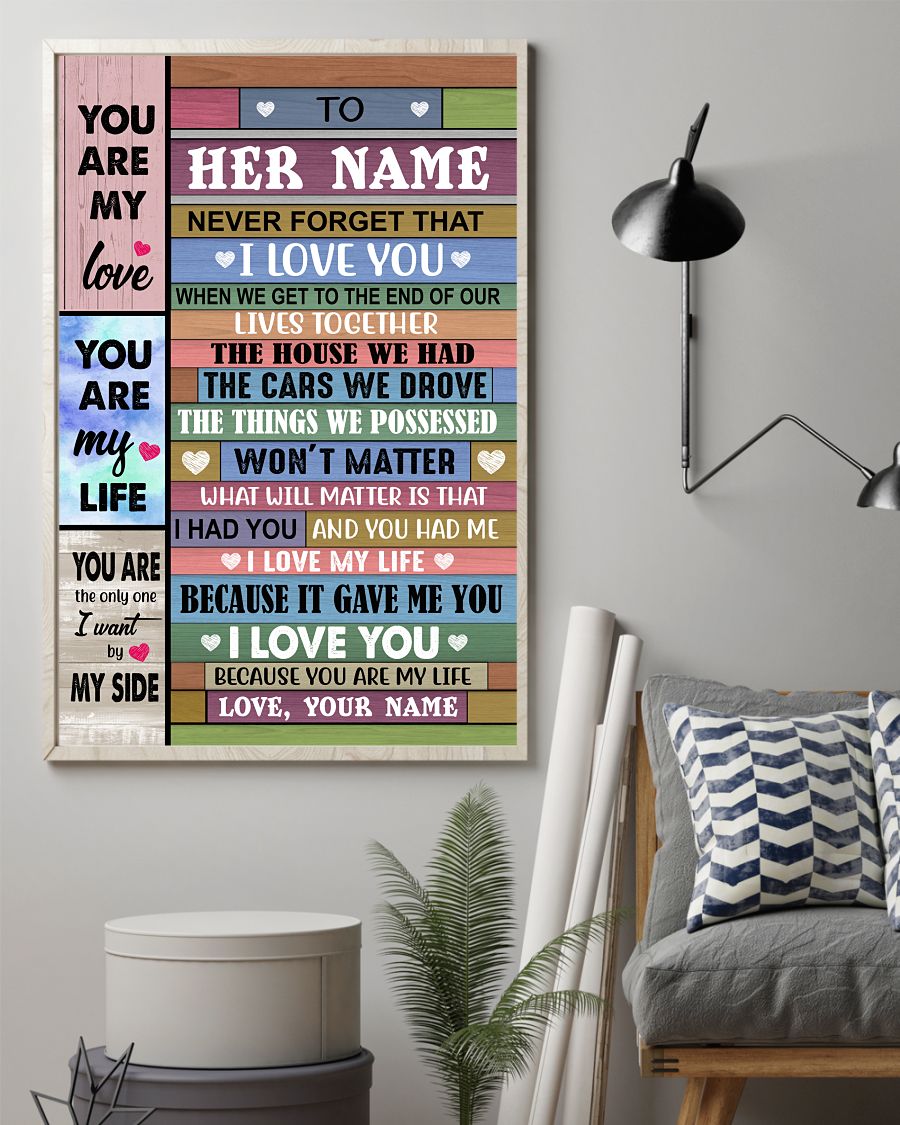 Never Forget That I Love You - Lovely Gift For Wife Vertical Poster