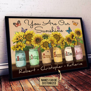 Personalized Butterfly Sunflower Mother Customized Poster