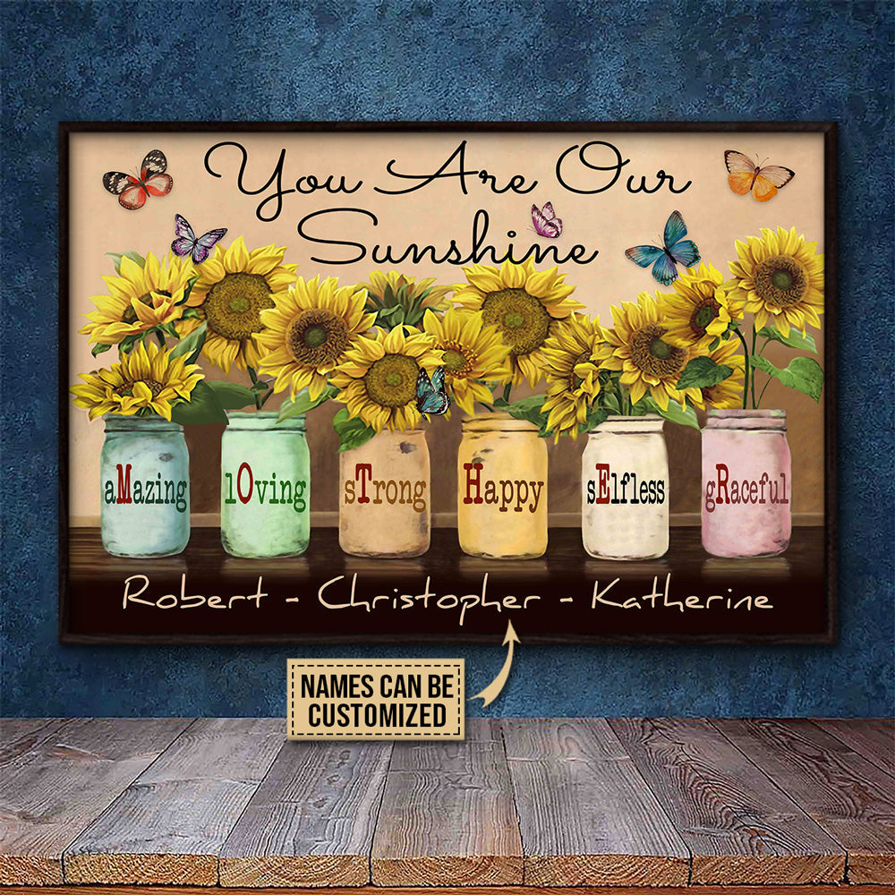 Personalized Butterfly Sunflower Mother Customized Poster