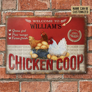 Personalized Chicken Coop Farm Fresh Customized Classic Metal Signs