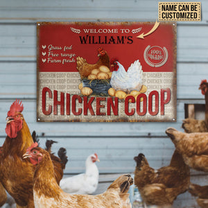 Personalized Chicken Coop Farm Fresh Customized Classic Metal Signs