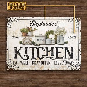 Personalized Farmhouse Kitchen Love Always Customized Classic Metal Signs