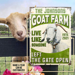 Personalized Goat Left The Gate Customized Classic Metal Signs
