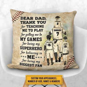 Personalized Baseball Dad And Child Thank You Custom Child Custom Pillowcase