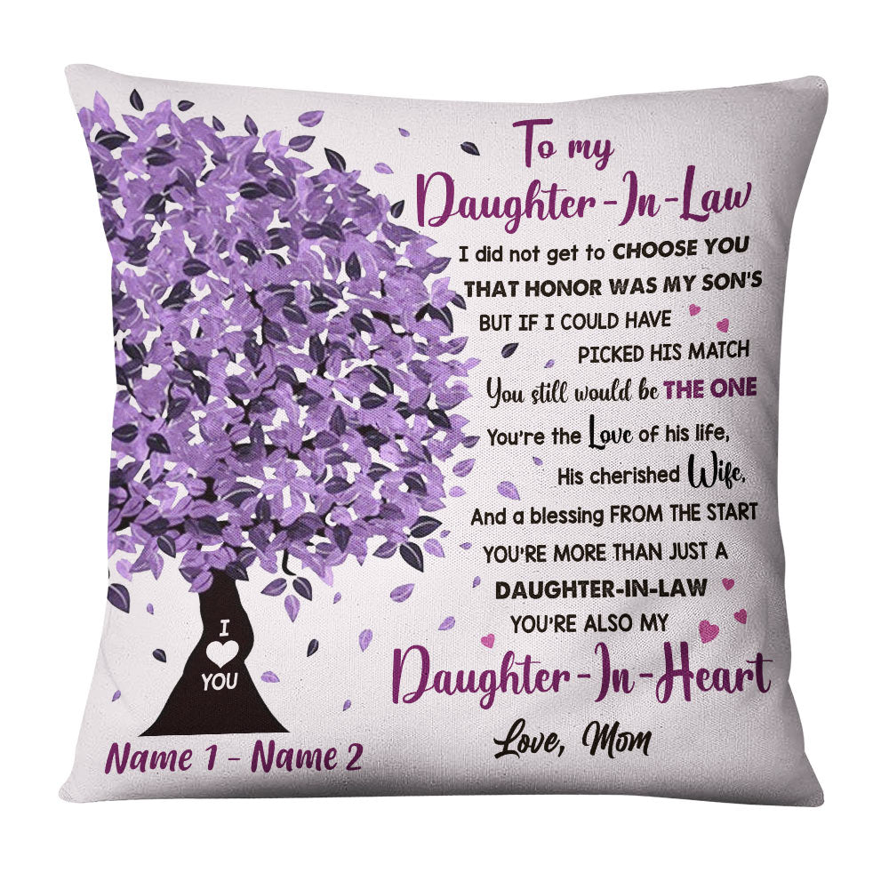 Personalized Daughter In Law Tree Pillow