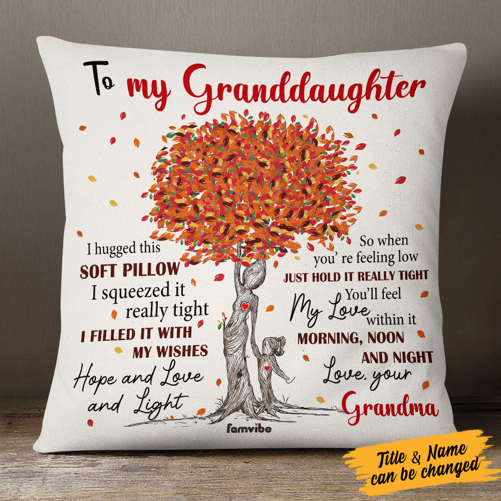 Personalized Fall Halloween Grandma Granddaughter Mom Daughter Pillow