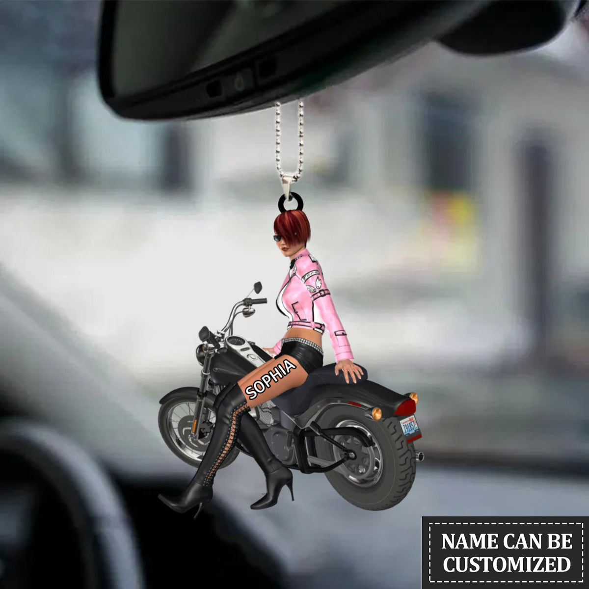 Female Biker Gift - Personalized Flat Acrylic Ornament