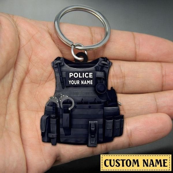 Personalized Police Scrubs - Gift for police Acrylic Keychain