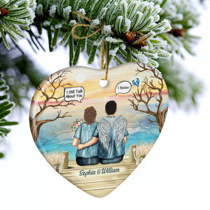 Still Talk About You Widow Middle Aged Couple Personalized Heart Ceramic Ornament