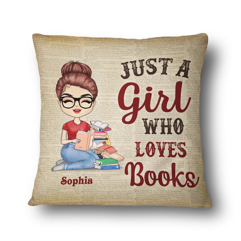 A Girl Who Loves Books Reading Vintage - Reading Gift - Personalized Custom Pillowcase