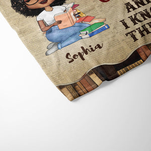 A Girl Who Loves Books Reading - Reading Gift - Personalized Custom Fleece Blanket