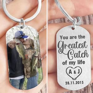 You Are The Greatest Catch, Personalized Keychain, Anniversary Gifts For Him, Custom Photo