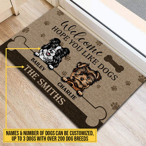 Welcome Hope You Like Dogs, Dog Welcome, Dog Lover Gift, Custom Doormat