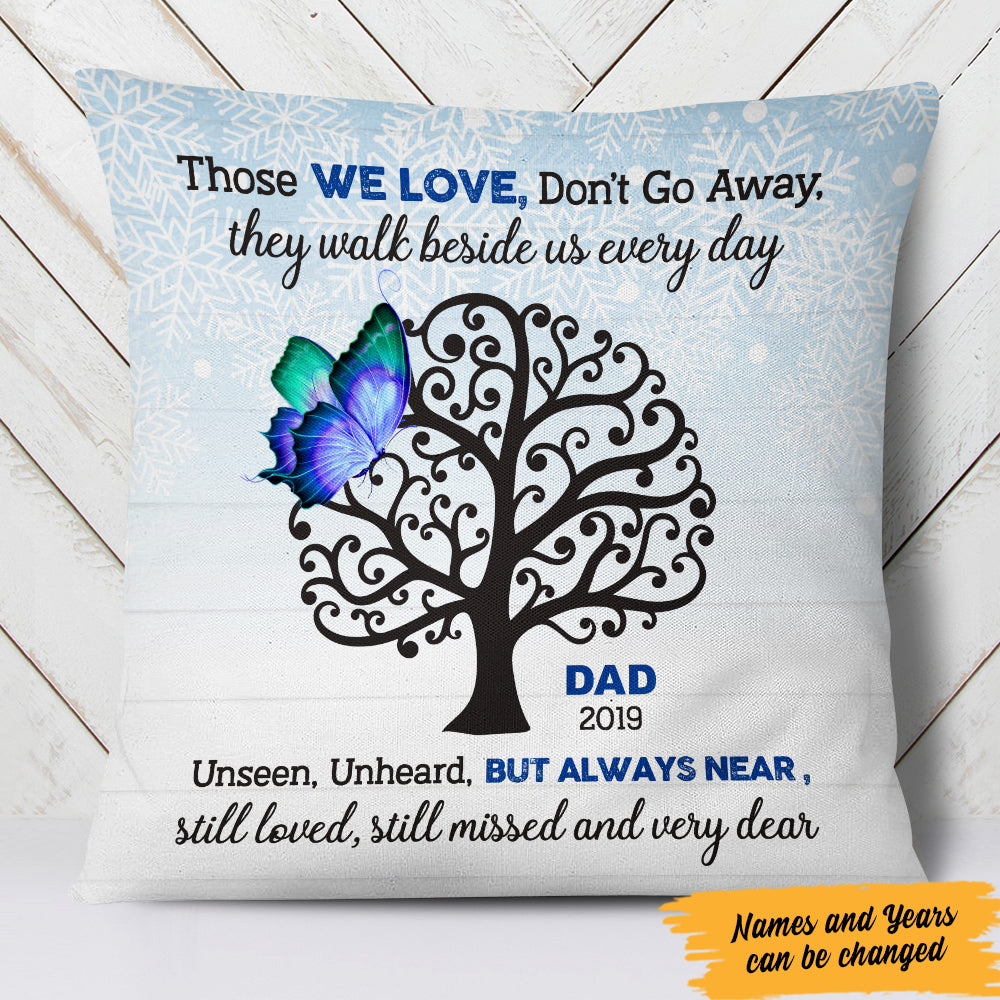 Personalized Butterfly Memorial Mom Dad Pillow  (Insert Included)