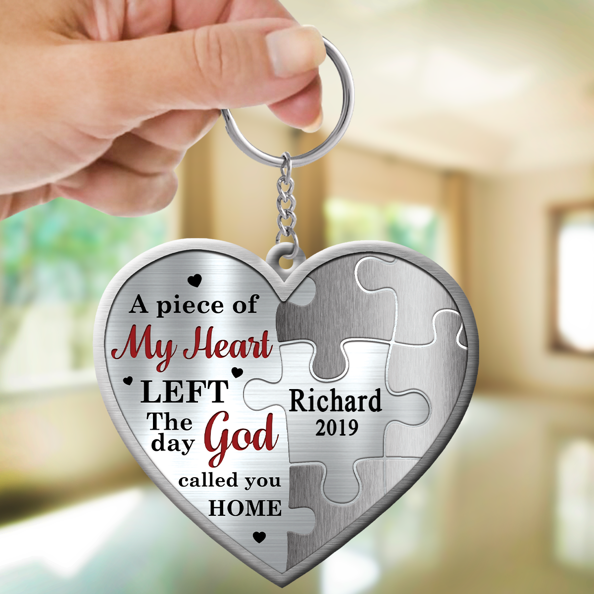 A Piece Of My Heart Left, The Day God Called You Home - Personalized Keychain