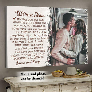 Gift For Couple Poster - Canvas, We're A Team