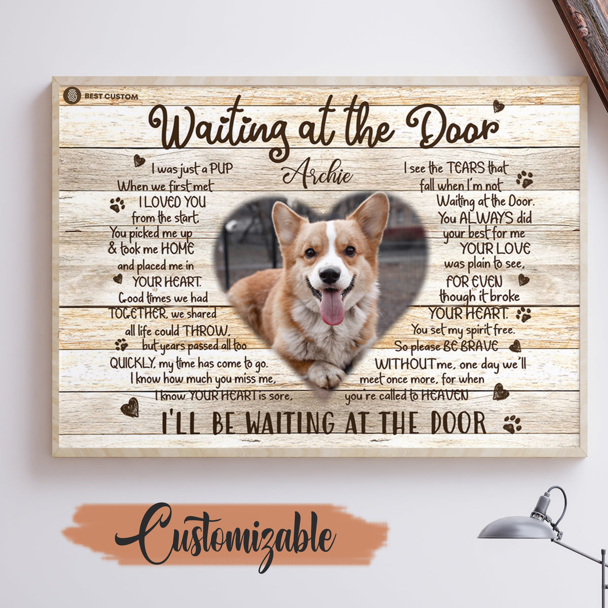 Waiting At The Door Custom Photo Poster Memorial Dog