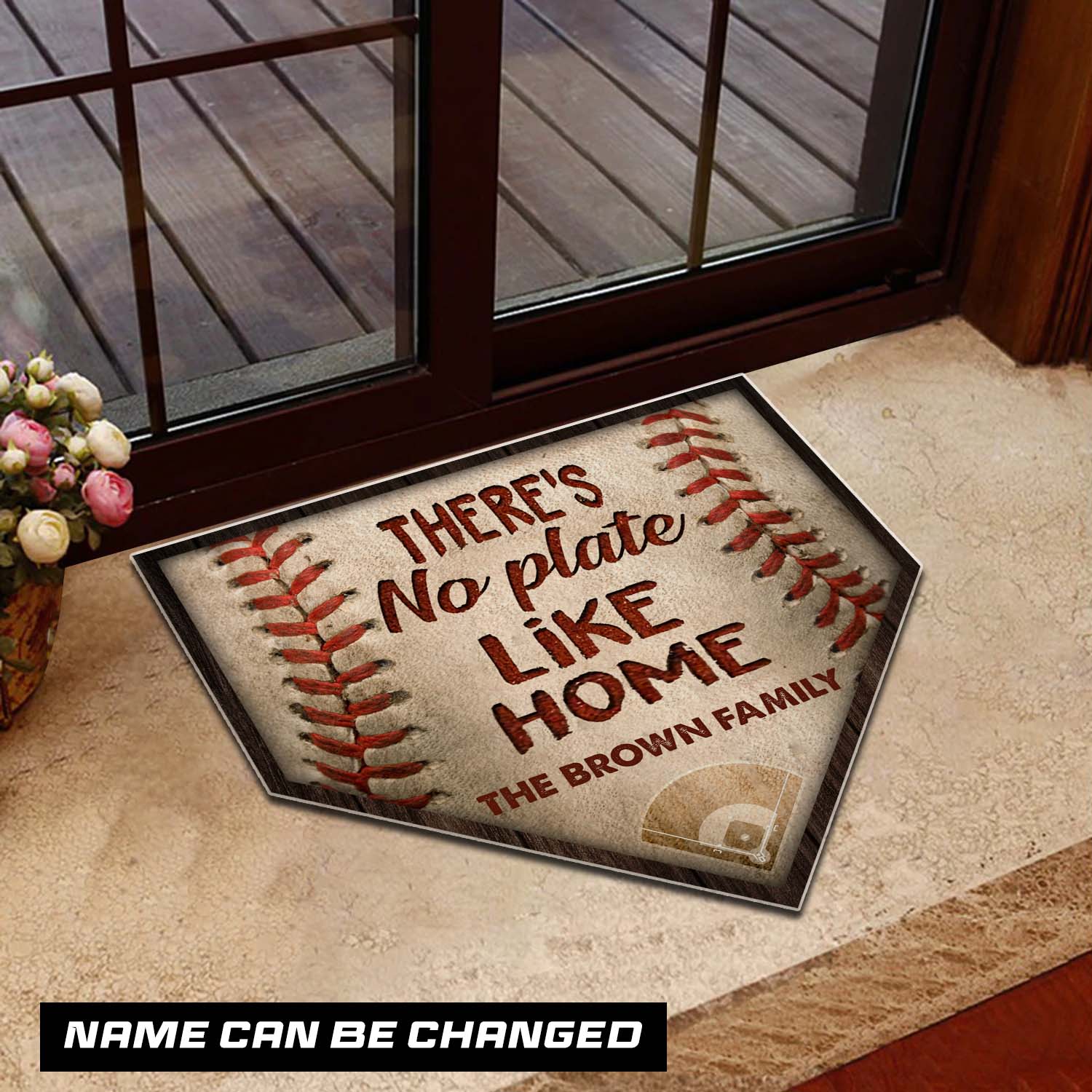 Personalized Baseball Custom Shaped Doormat