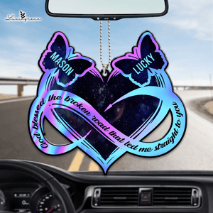 Butterfly Couple God Blessed Personalized Heart Ornament