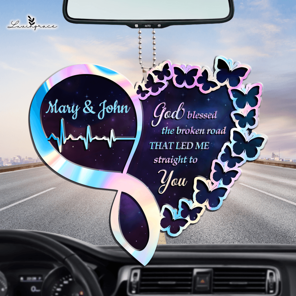 Butterfly Infinity Heart God Blessed Personalized Ornament