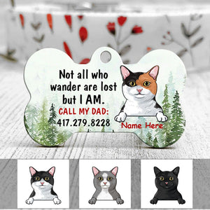 Personalized Cat Lost Wander Bone Pet Tag