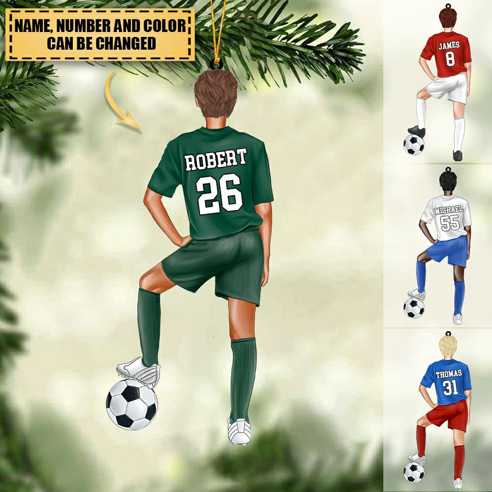 Personalized Soccer Acrylic Christmas Ornament For Soccer Player, Soccer Lover