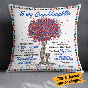 Personalized Grandma Granddaughter Mom Daughter Tree Pillow (Insert Included)