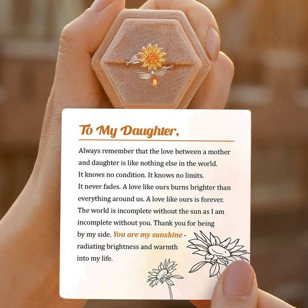💕To My Daughter 👧 Sunflower Fidget Ring💕